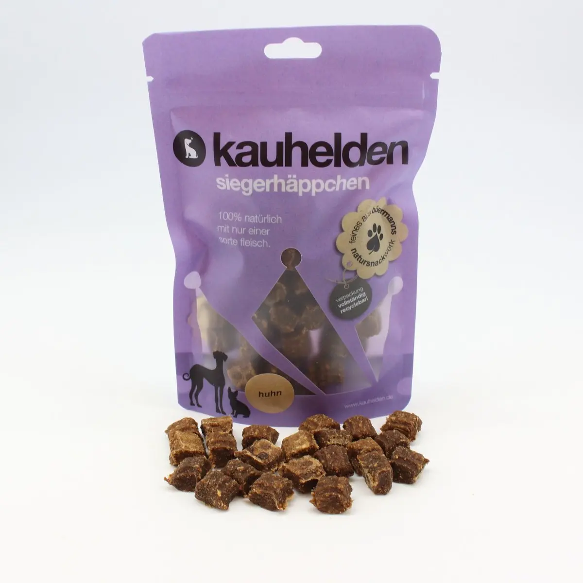 Siegerhäppchen Huhn (Fleisch-Würfelhappen) – für Hunde mit Huhn, kauhelden