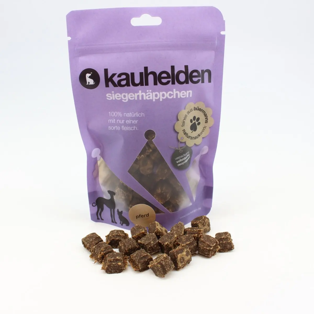 Siegerhäppchen Pferd (Fleisch-Würfelhappen) – für Hunde mit Pferd, kauhelden