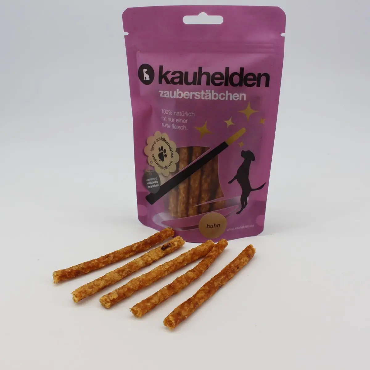 Zauberstäbchen Huhn (Fleisch Sticks) – für Hunde mit Huhn, kauhelden