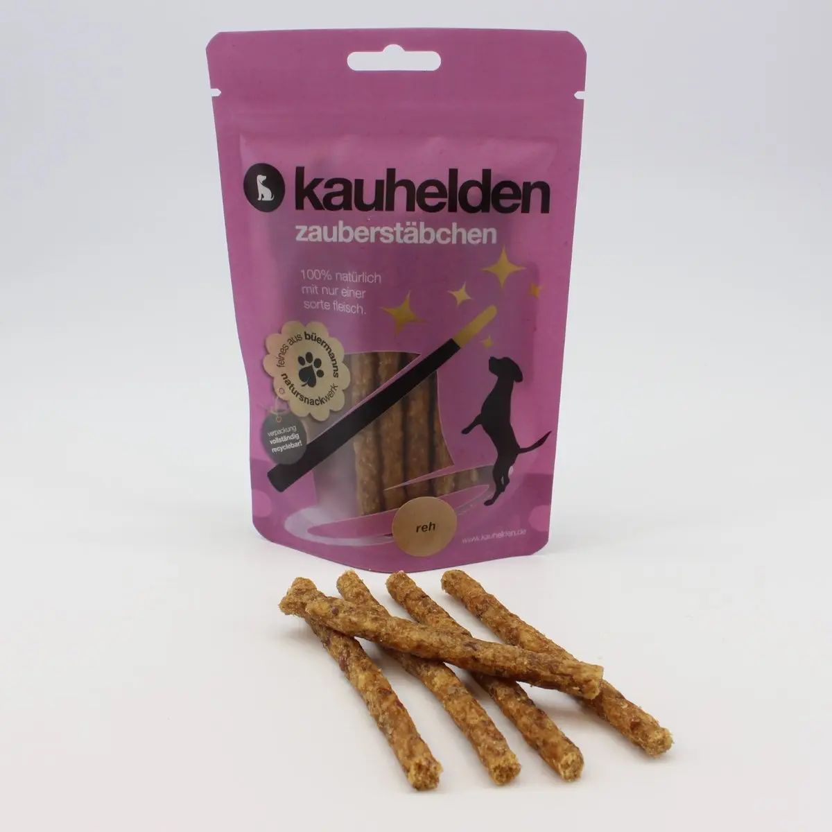 Zauberstäbchen Reh (Fleisch Sticks) – für Hunde mit Wild, kauhelden